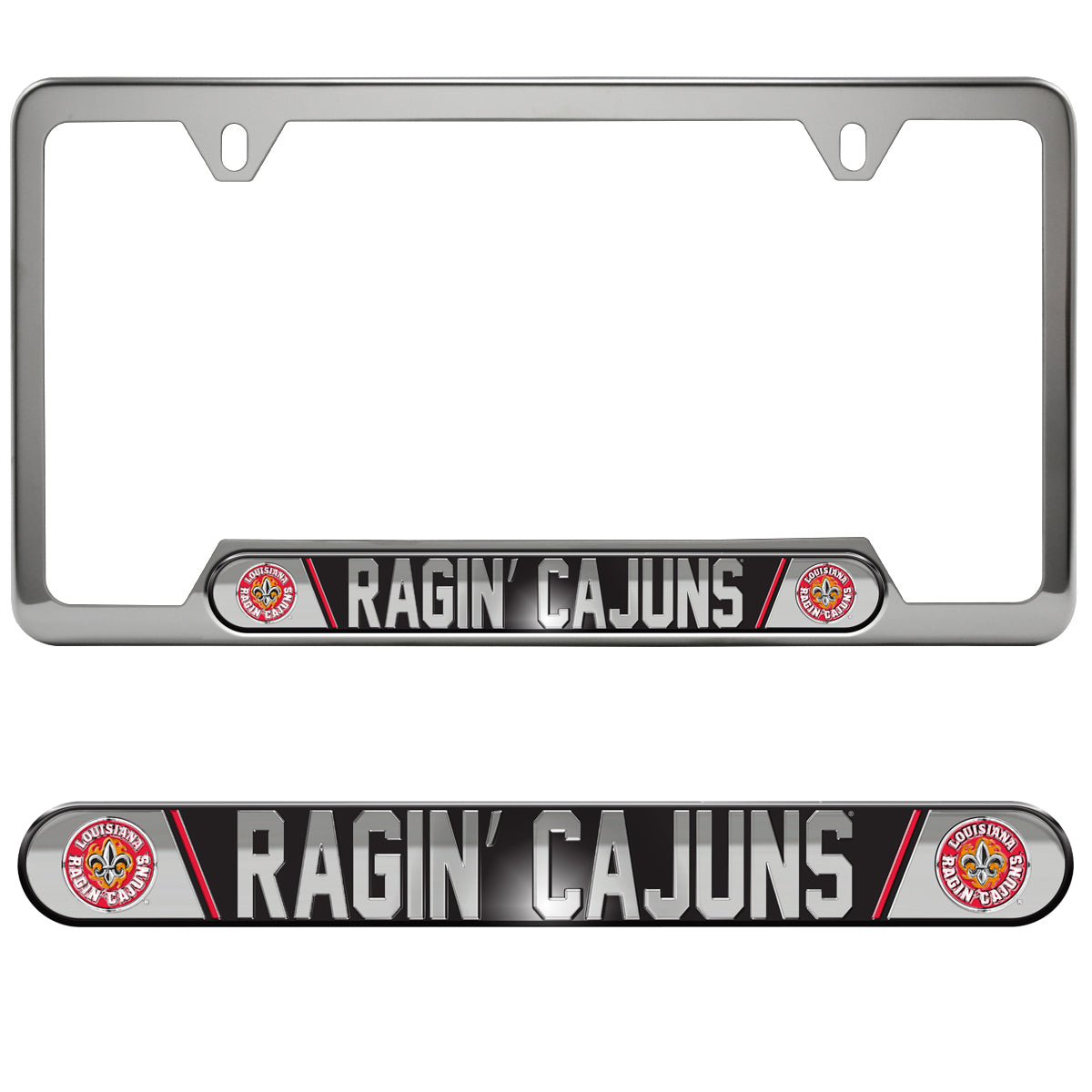 Louisiana-Lafayette Ragin' Cajuns Embossed License Plate Frame, 6.25in x 12.25in