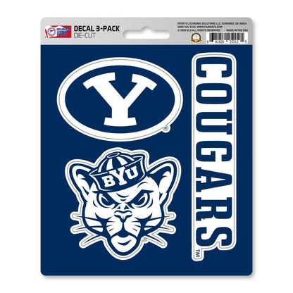 BYU Cougars 3 Piece Decal Sticker Set