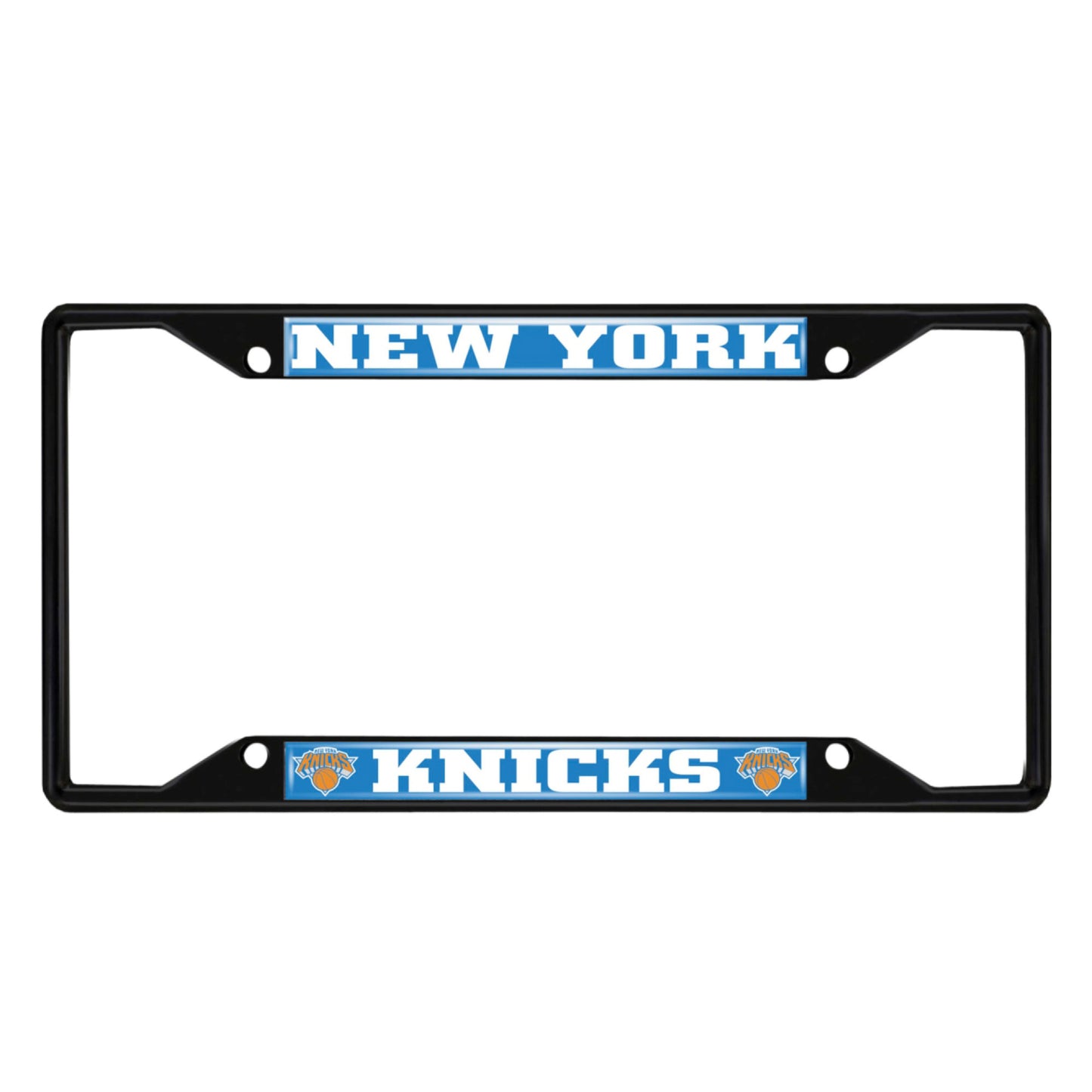 New York Knicks Metal License Plate Frame Black Finish