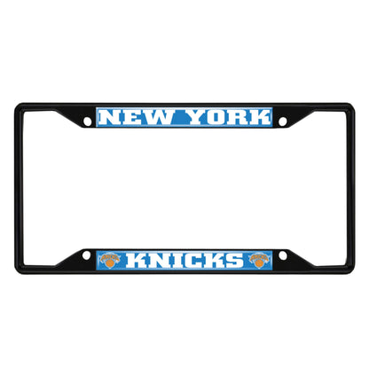 New York Knicks Metal License Plate Frame Black Finish