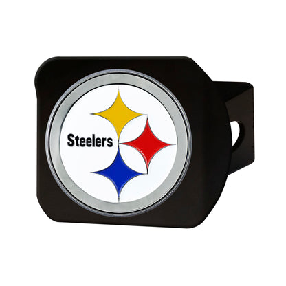 Pittsburgh Steelers Black Metal Hitch Cover - 3D Color Emblem