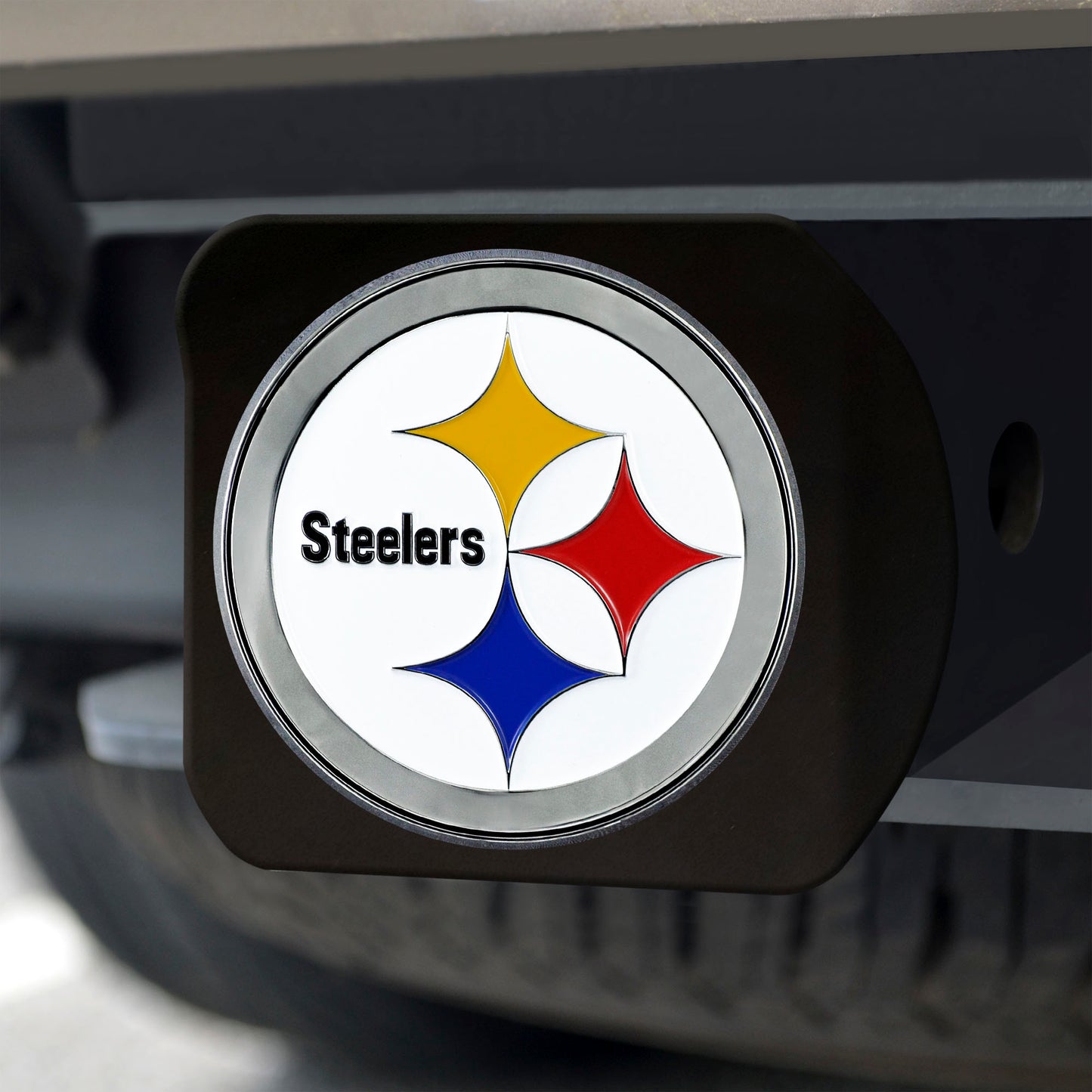 Pittsburgh Steelers Black Metal Hitch Cover - 3D Color Emblem