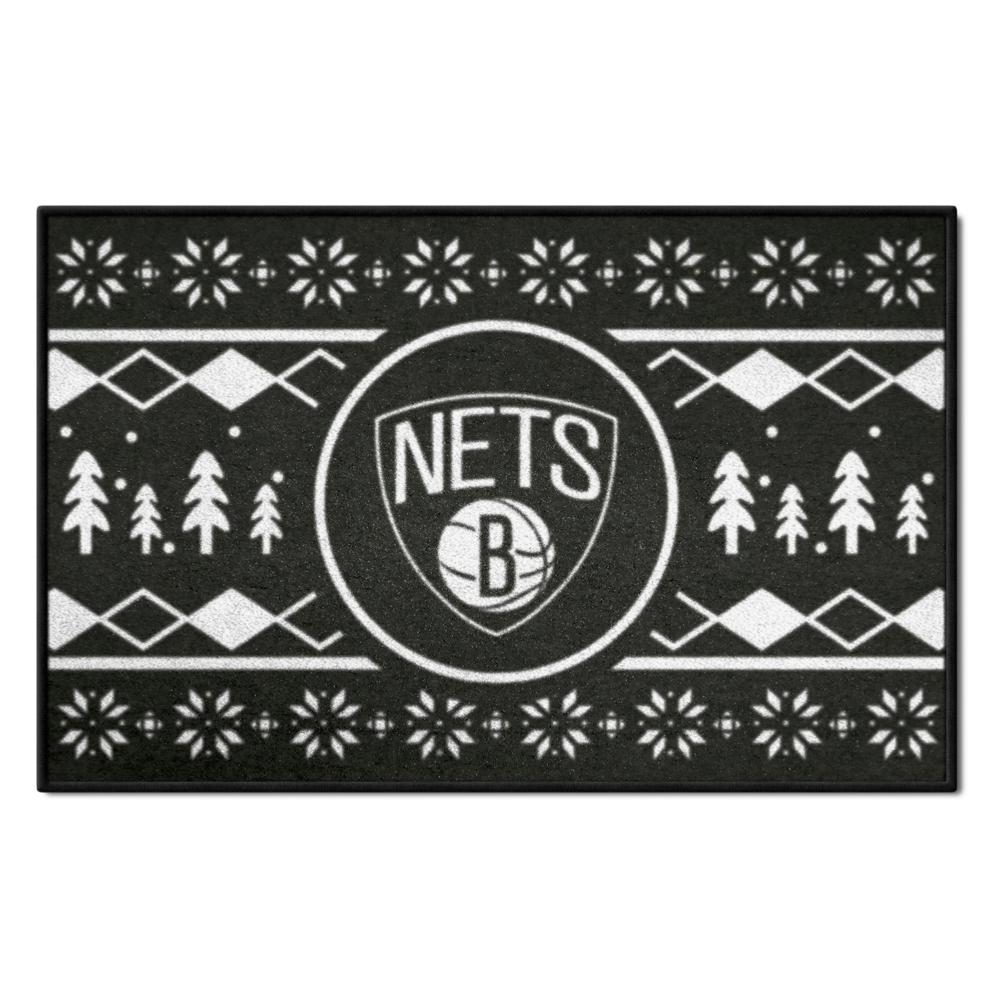 Brooklyn Nets Holiday Sweater Starter Mat Accent Rug - 19in. x 30in.