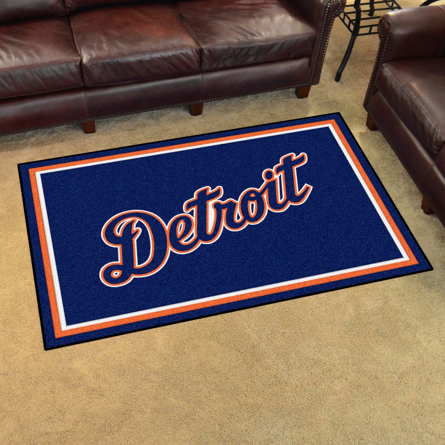 Detroit Tigers 4ft. x 6ft. Plush Area Rug - Detroit Script Alternate Logo