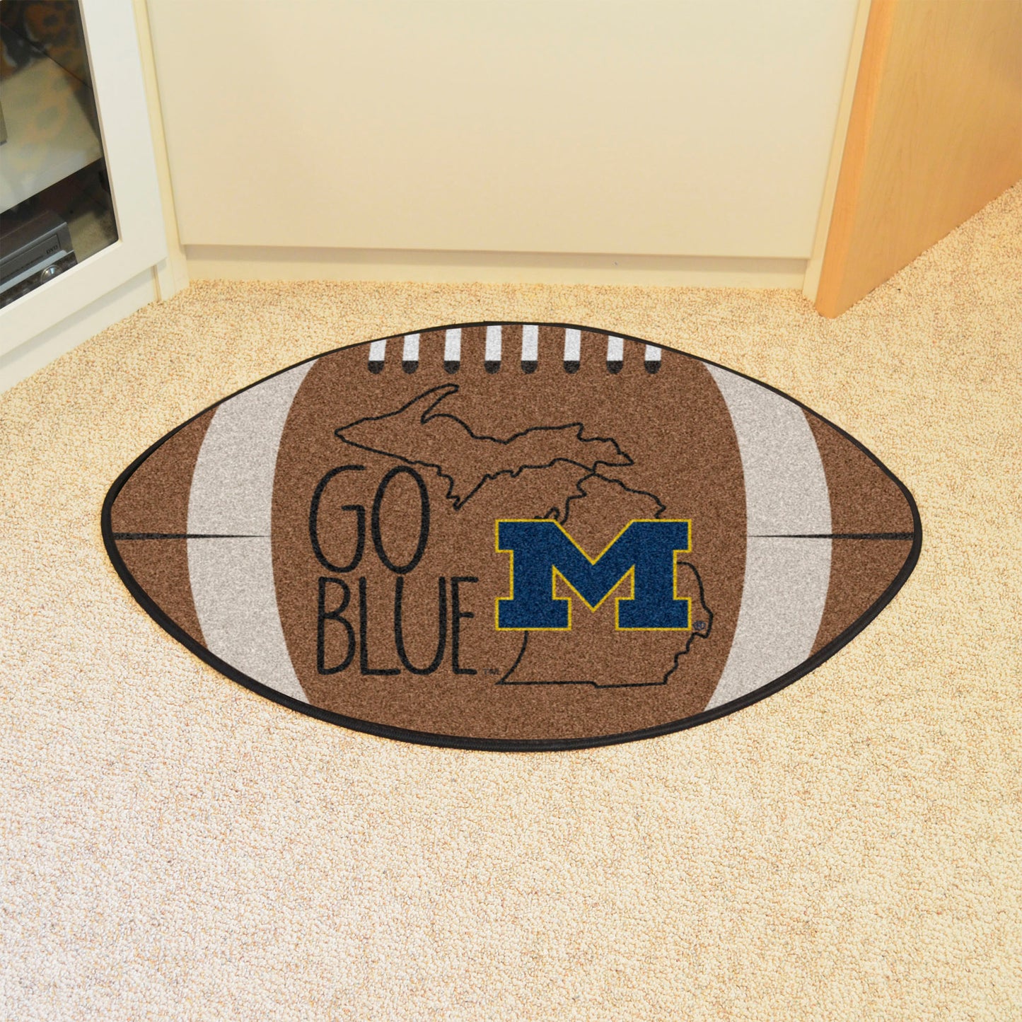 Michigan Wolverines Southern Style Football Rug - 20.5in. x 32.5in.