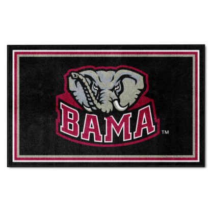 Alabama Crimson Tide 4ft. x 6ft. Plush Area Rug - Elephant Logo, Black