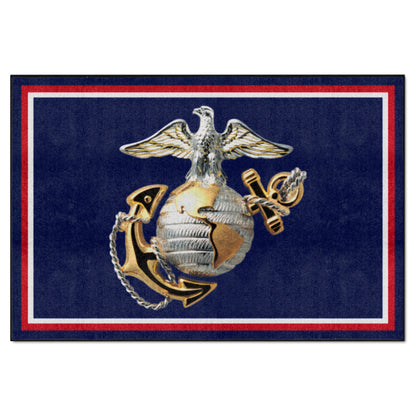 U.S. Marines 5ft. x 8 ft. Plush Area Rug - Marines Alternate Logo