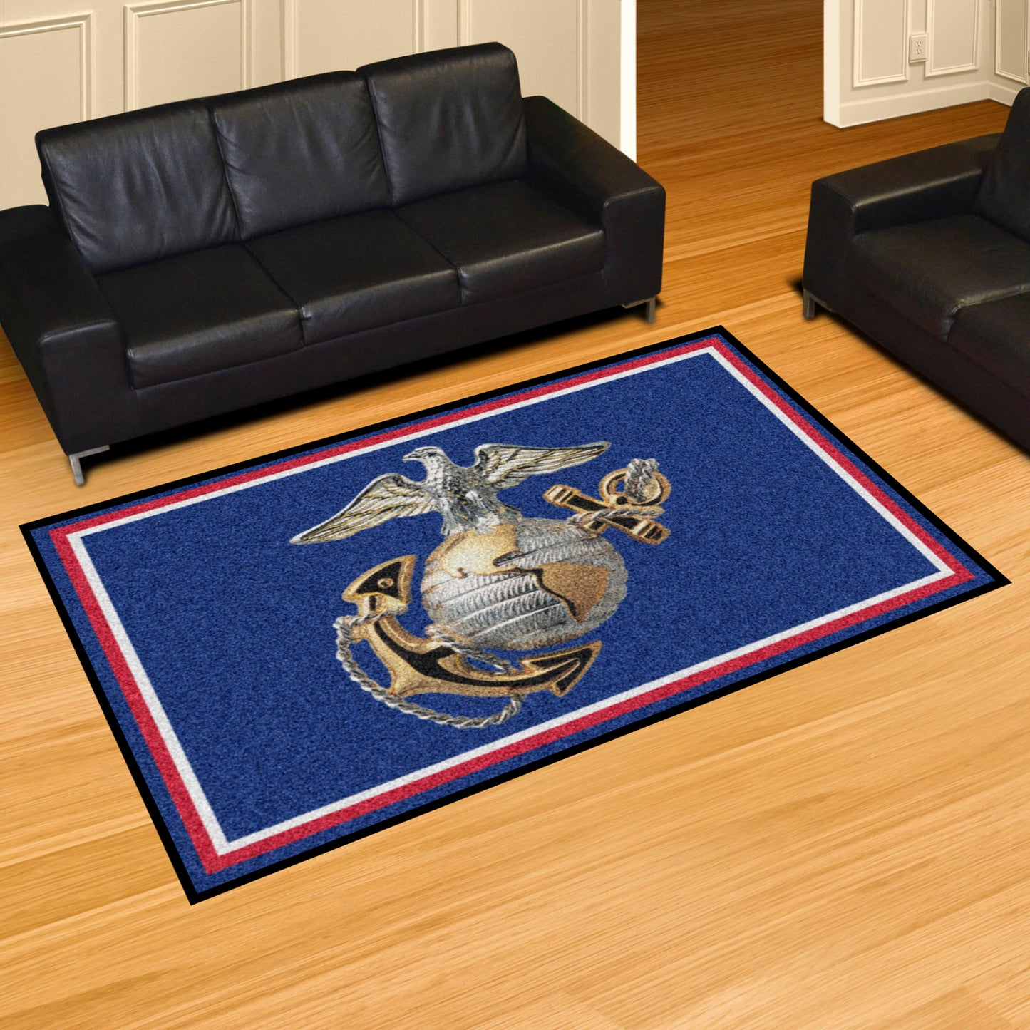 U.S. Marines 5ft. x 8 ft. Plush Area Rug - Marines Alternate Logo