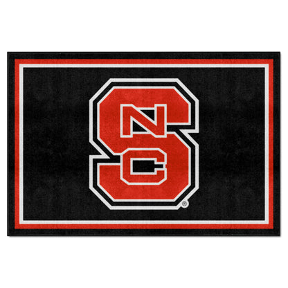 NC State Wolfpack 5ft. x 8 ft. Plush Area Rug - "NCS" Primary Logo, Black