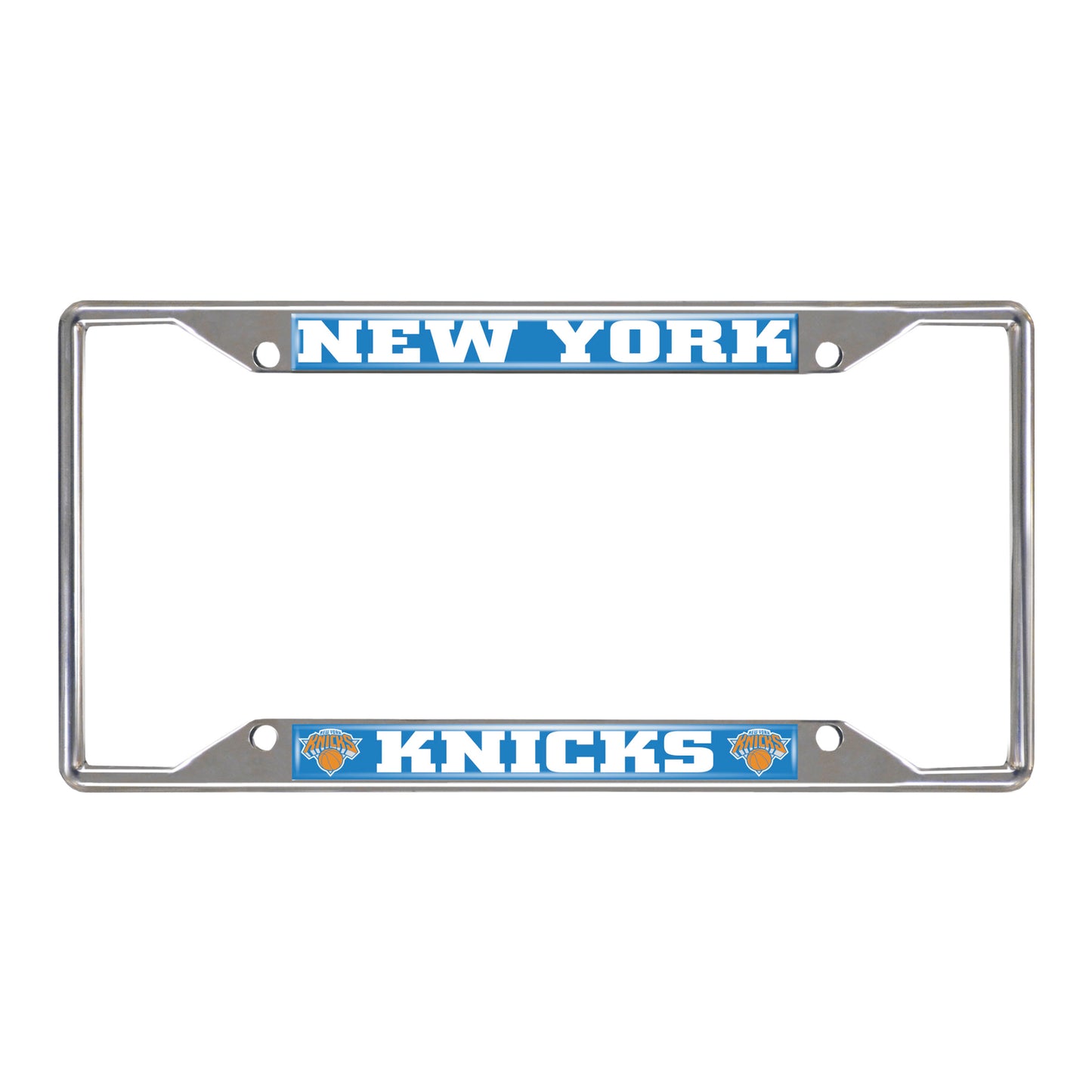 New York Knicks Chrome Metal License Plate Frame, 6.25in x 12.25in