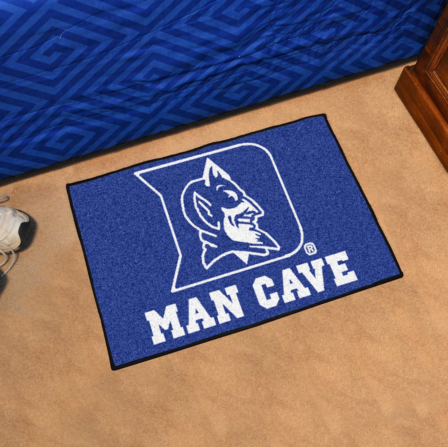 Duke Blue Devils Man Cave Starter Mat Accent Rug - 19in. x 30in. - "D & Devil" Logo