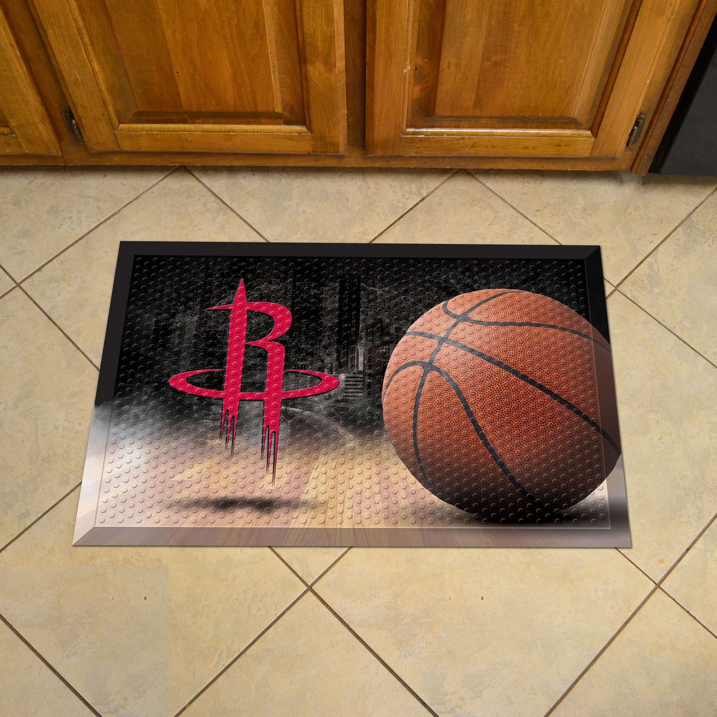 Houston Rockets Rubber Scraper Door Mat