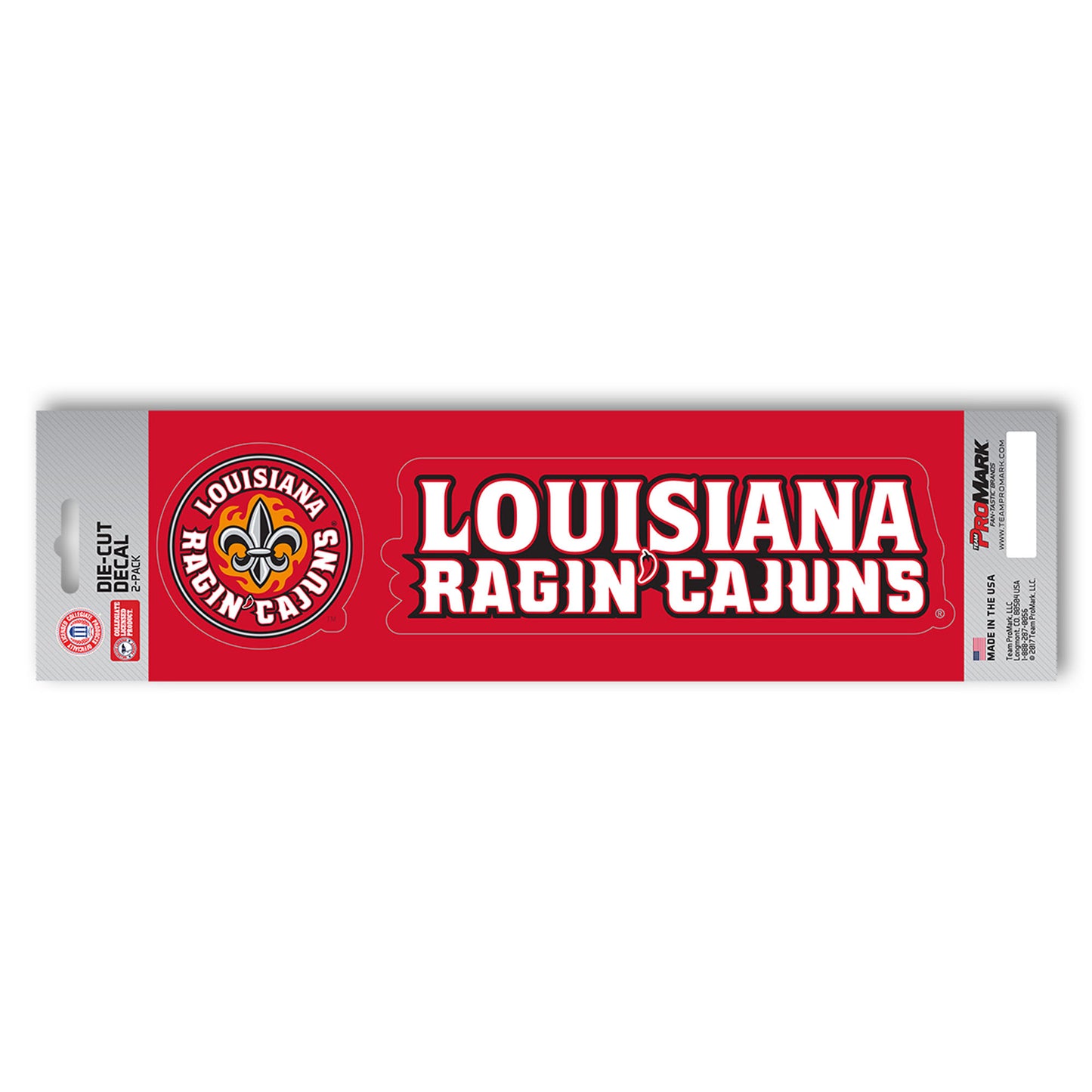 Louisiana-Lafayette Ragin' Cajuns 2 Piece Team Slogan Decal Sticker Set