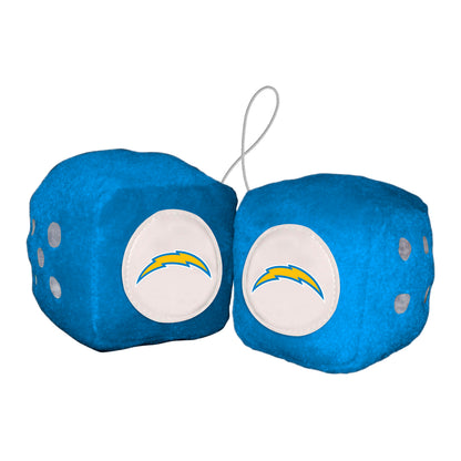 Los Angeles Chargers Team Color Fuzzy Dice Décor 3" Set