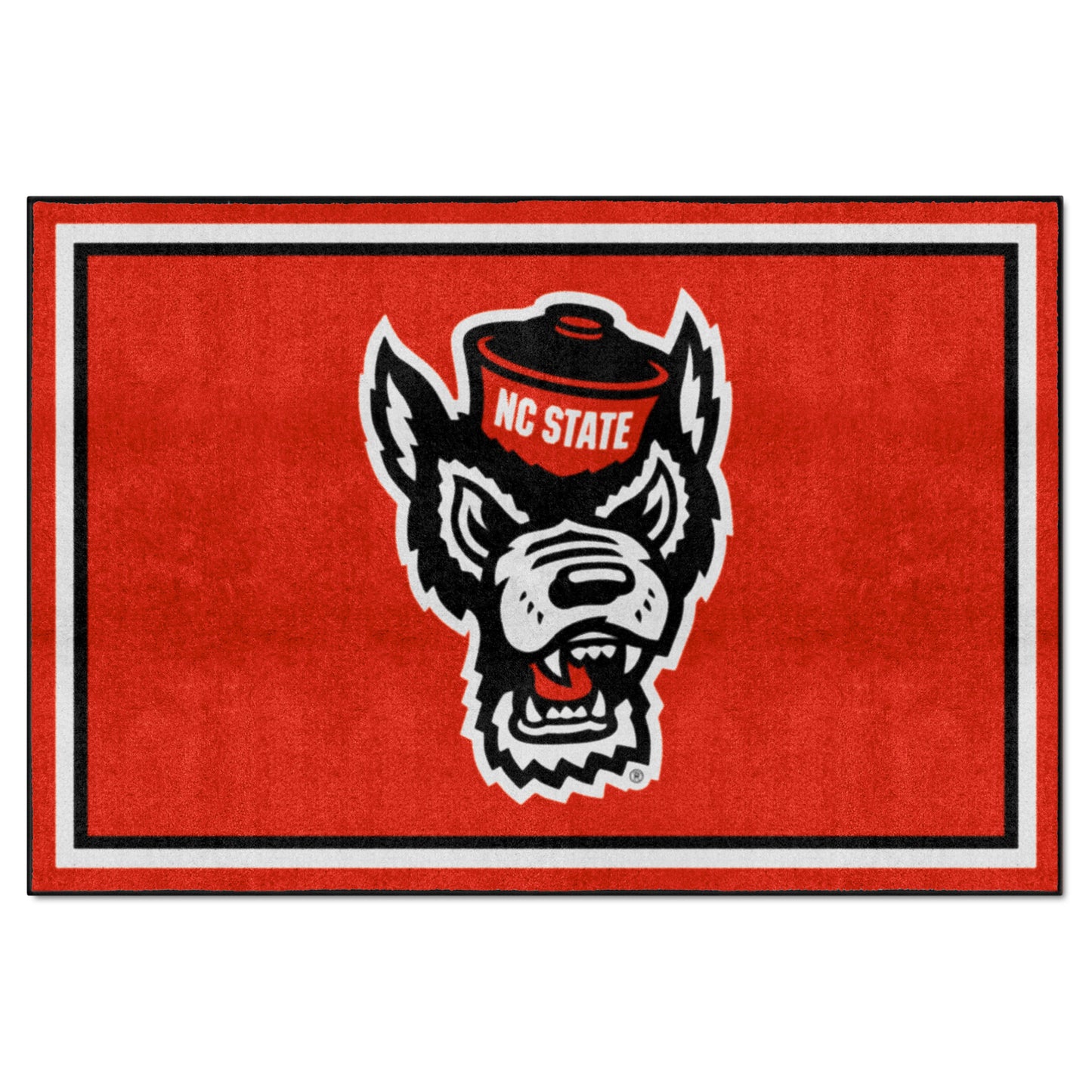 NC State Wolfpack 5ft. x 8 ft. Plush Area Rug - Wolf Head Primary Logo, Red