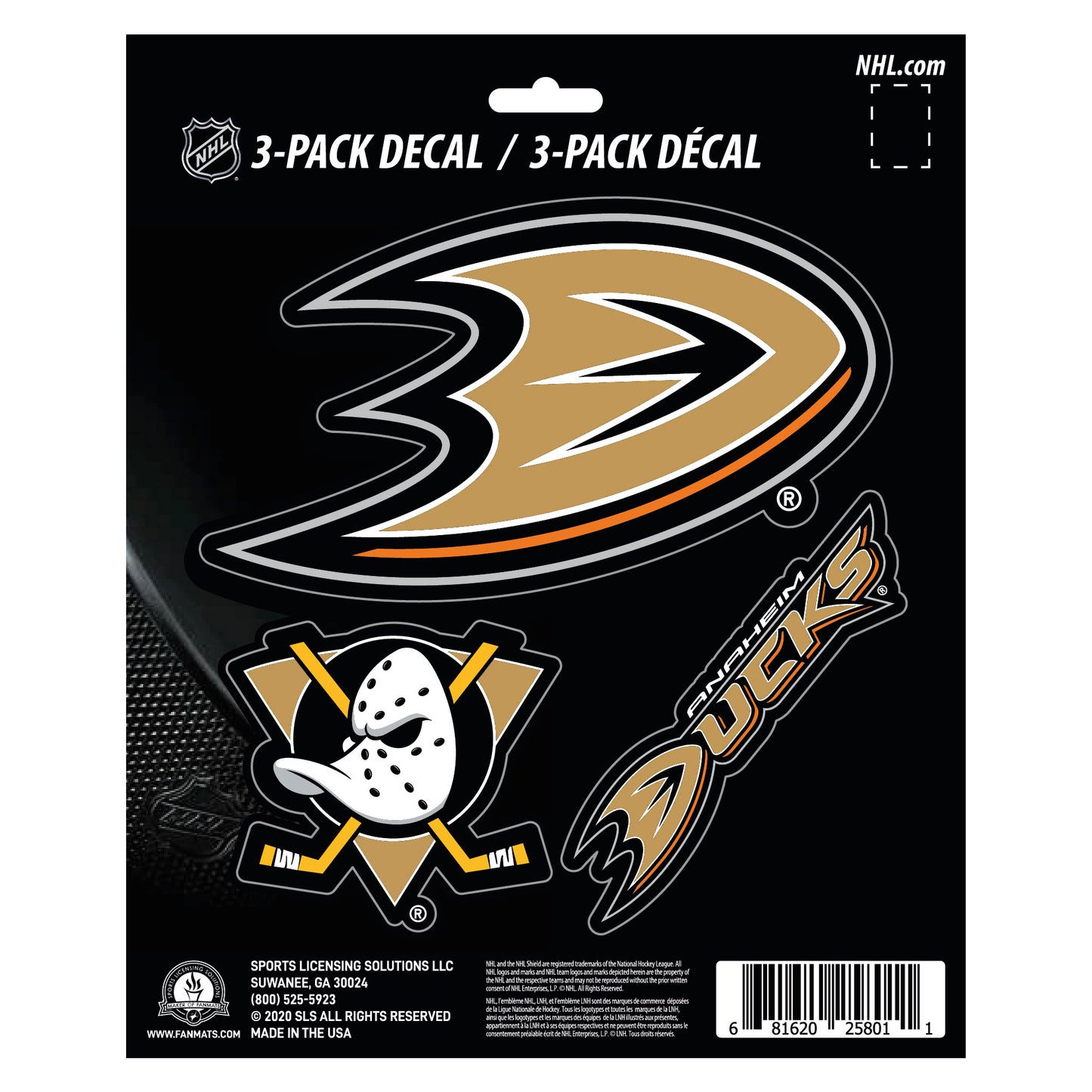 Anaheim Ducks 3 Piece Decal Sticker Set