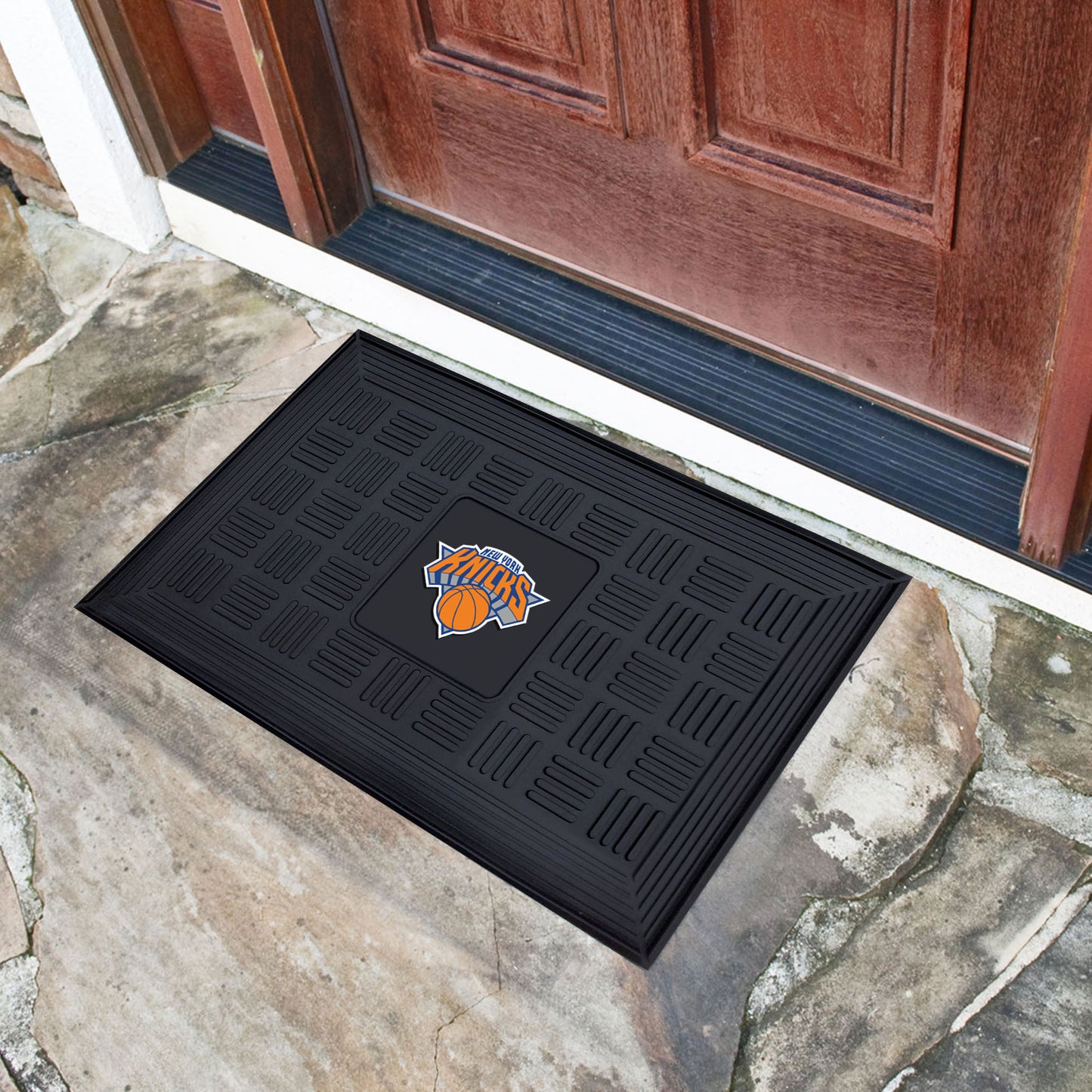 New York Knicks Heavy Duty Vinyl Medallion Door Mat - 19.5in. x 31in.