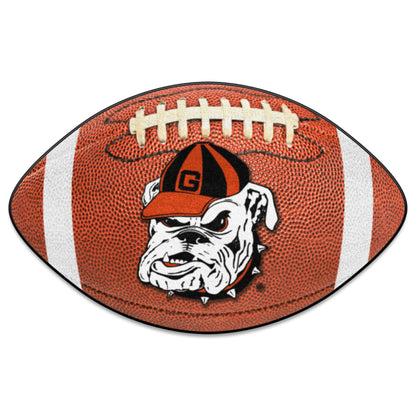 Georgia Bulldogs Football Rug - 20.5in. x 32.5in. - "Bulldog" Logo, Brown