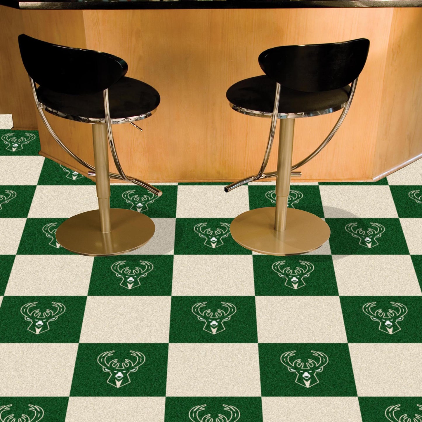 Milwaukee Bucks Team Carpet Tiles - 45 Sq Ft.