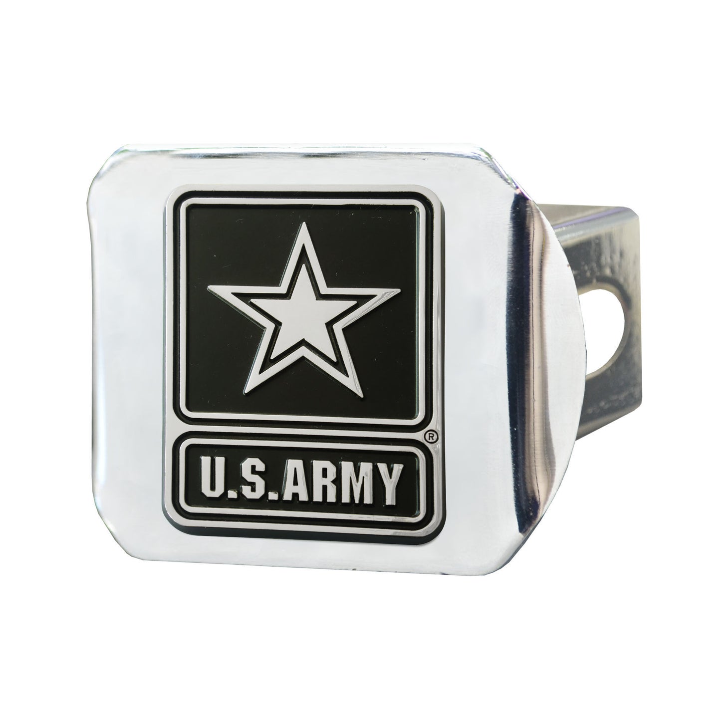 U.S. Army Chrome Metal Hitch Cover with Chrome Metal 3D Emblem