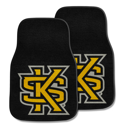 Kennesaw State Owls Front Carpet Car Mat Set - 2 Pieces - "Interlocked KS" Logo