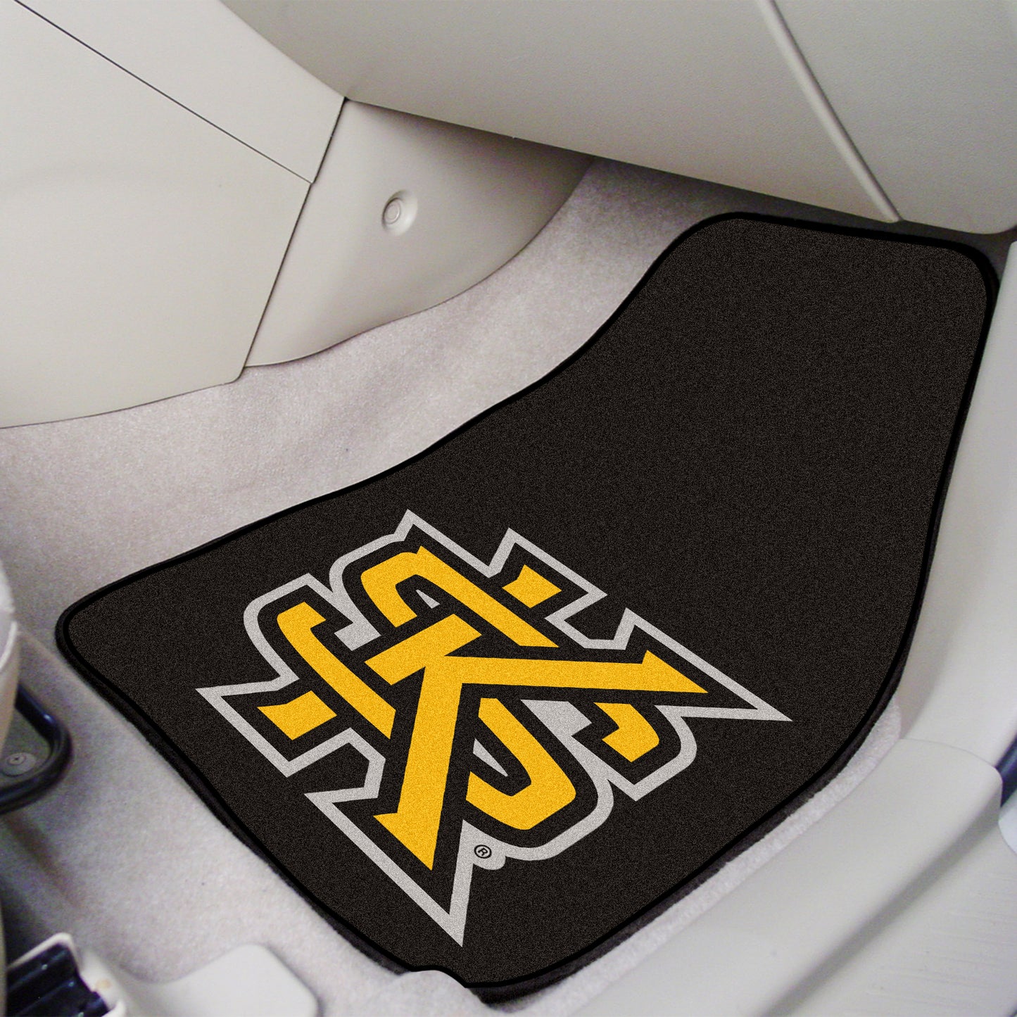 Kennesaw State Owls Front Carpet Car Mat Set - 2 Pieces - "Interlocked KS" Logo