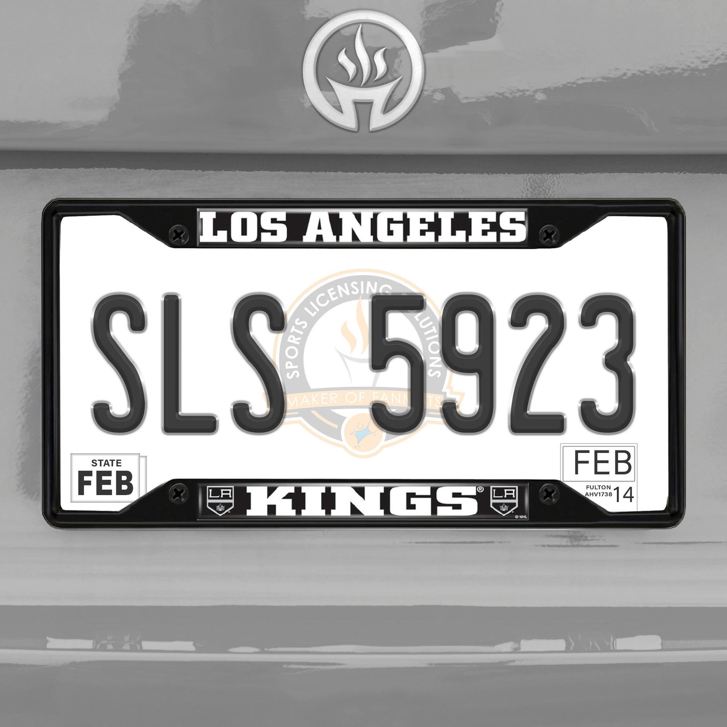 Los Angeles Kings Metal License Plate Frame Black Finish