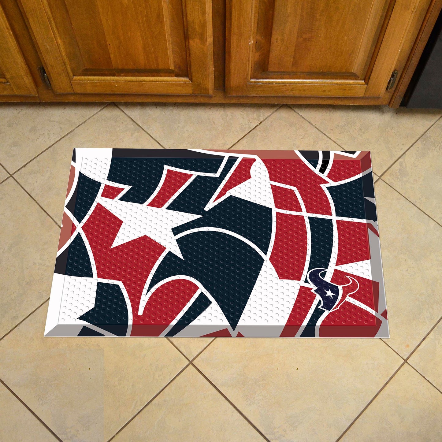 Houston Texans Rubber Scraper Door Mat XFIT Design