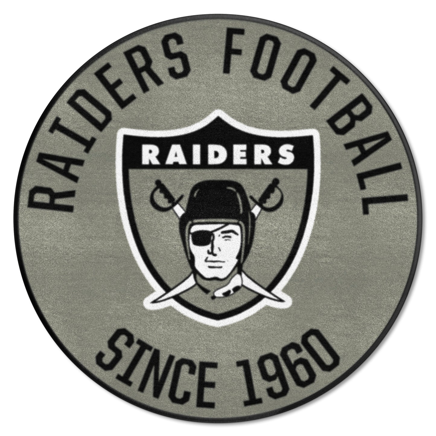 Las Vegas Raiders Roundel Rug - 27in. DiameterNFL Retro Logo, Retro Raider Shield