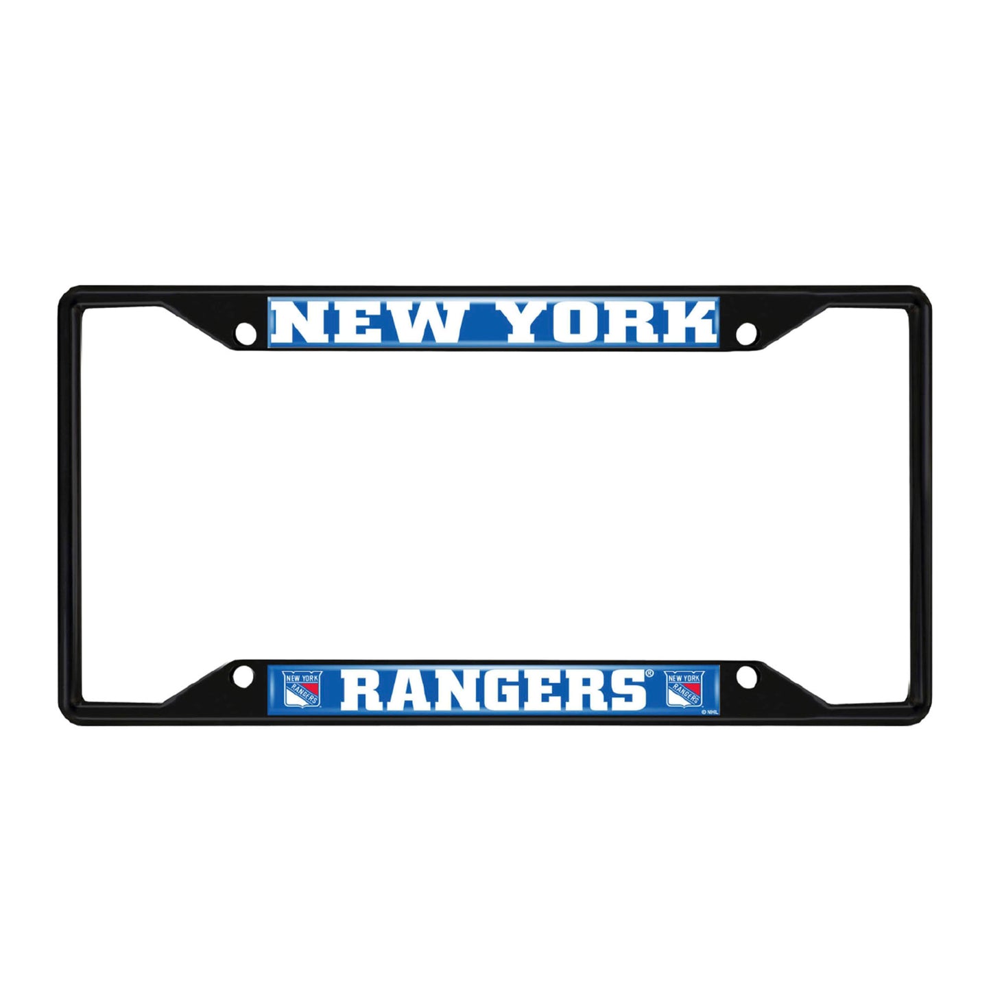 New York Rangers Metal License Plate Frame Black Finish
