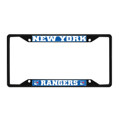 New York Rangers Metal License Plate Frame Black Finish