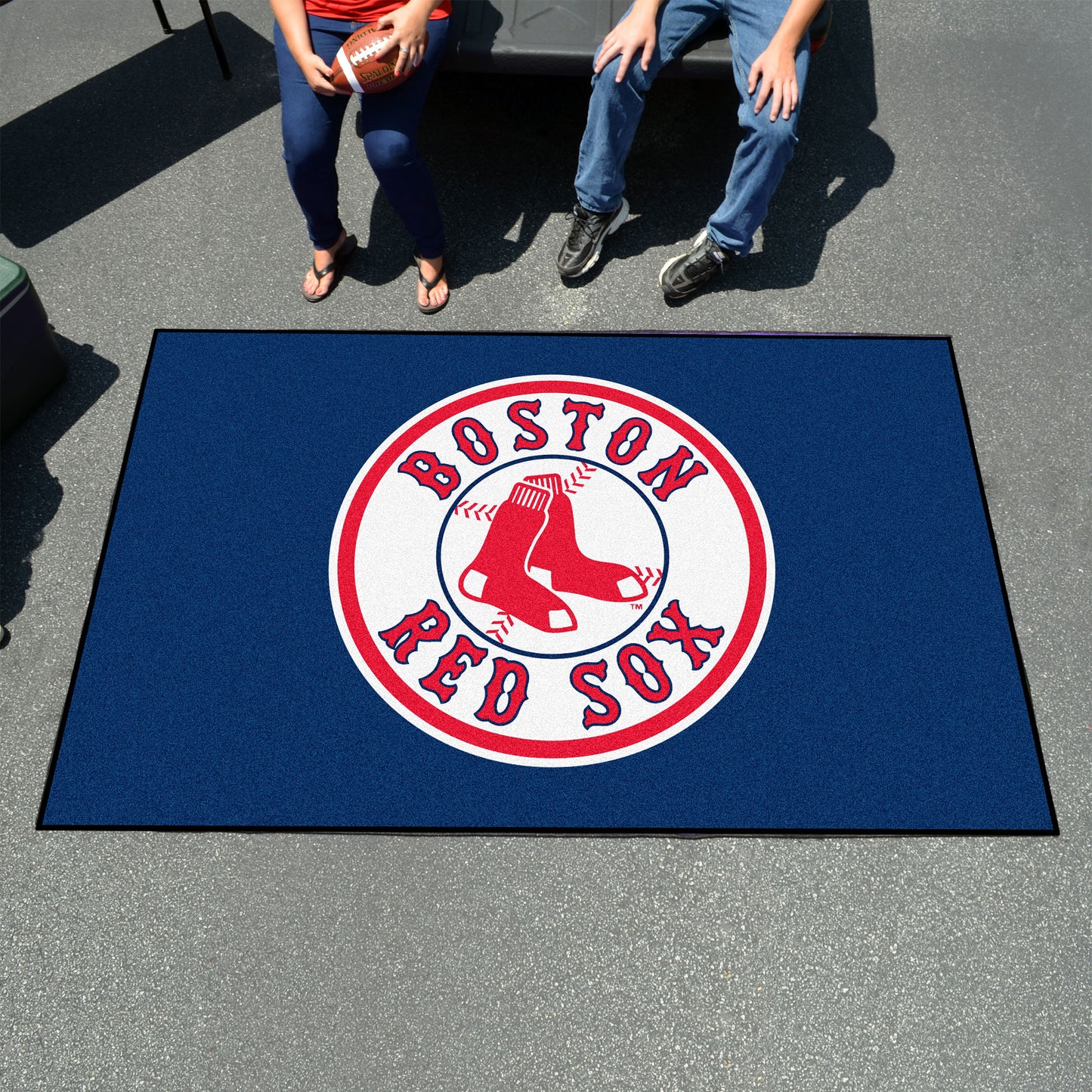 Boston Red Sox Ulti-Mat Rug - 5ft. x 8ft. - Circular Red Sox Alternate Logo