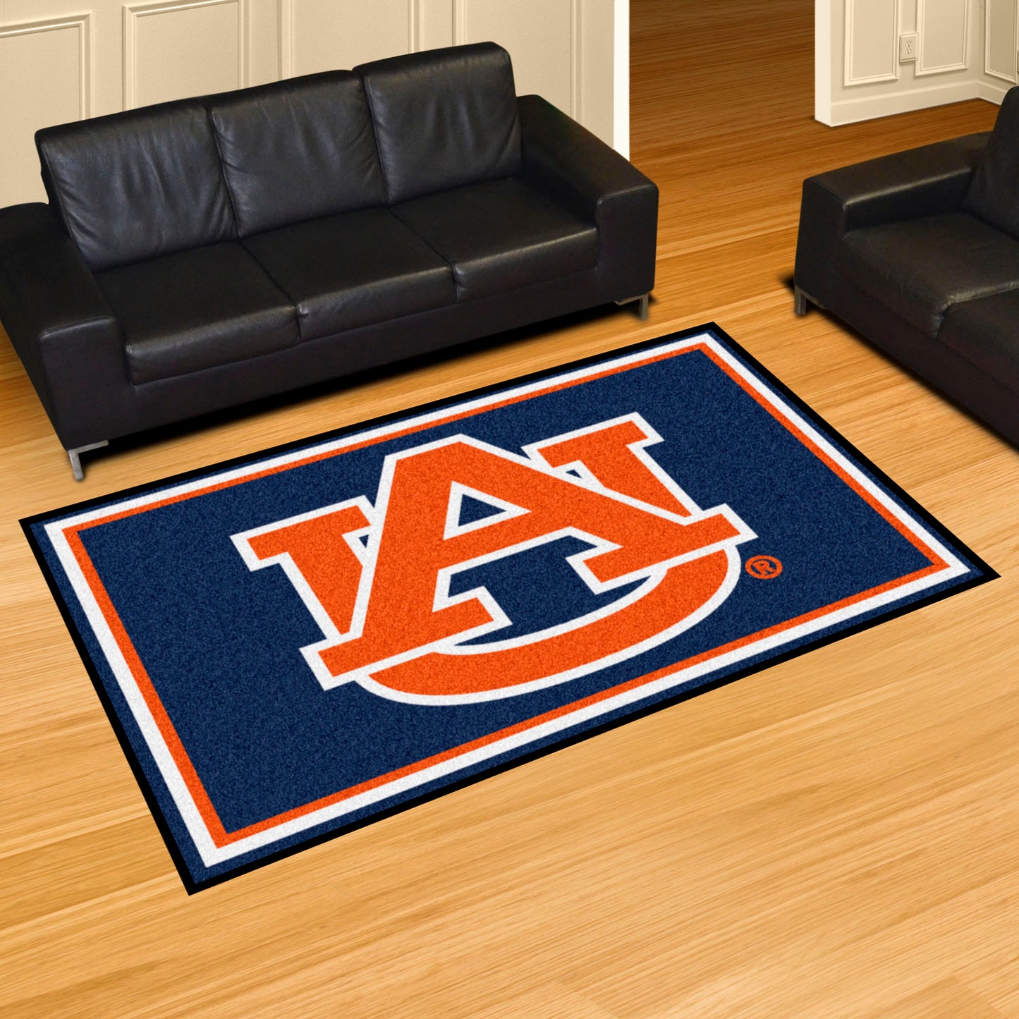 Auburn Tigers 5ft. x 8 ft. Plush Area Rug - Navy, AU Primary Logo