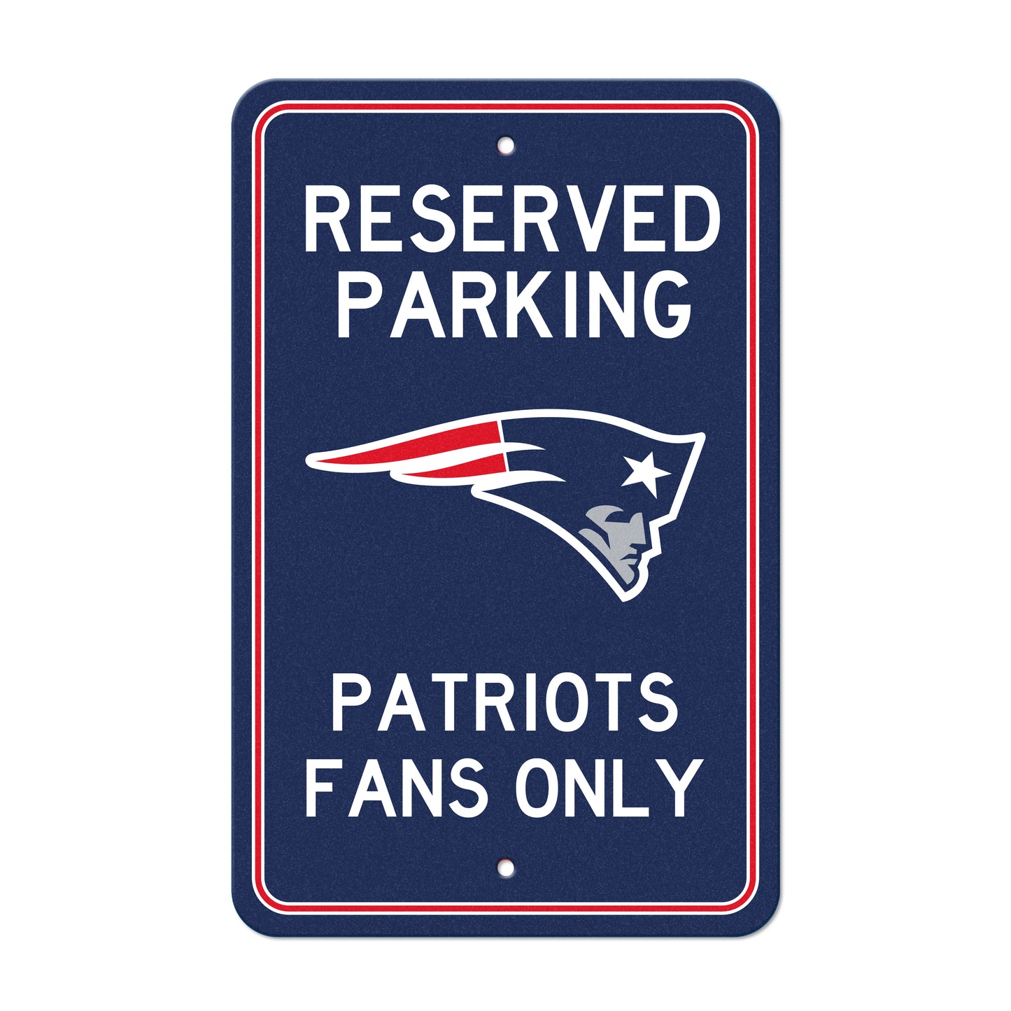 New England Patriots Team Color Reserved Parking Sign Décor 18in. X 11.5in. Lightweight