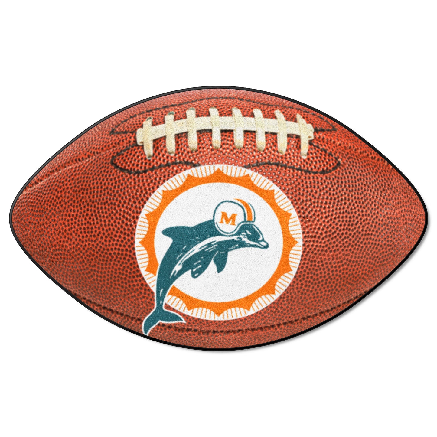 Miami Dolphins Football Rug - 20.5in. x 32.5in. NFL Retro Logo, Original Dolphin Logo