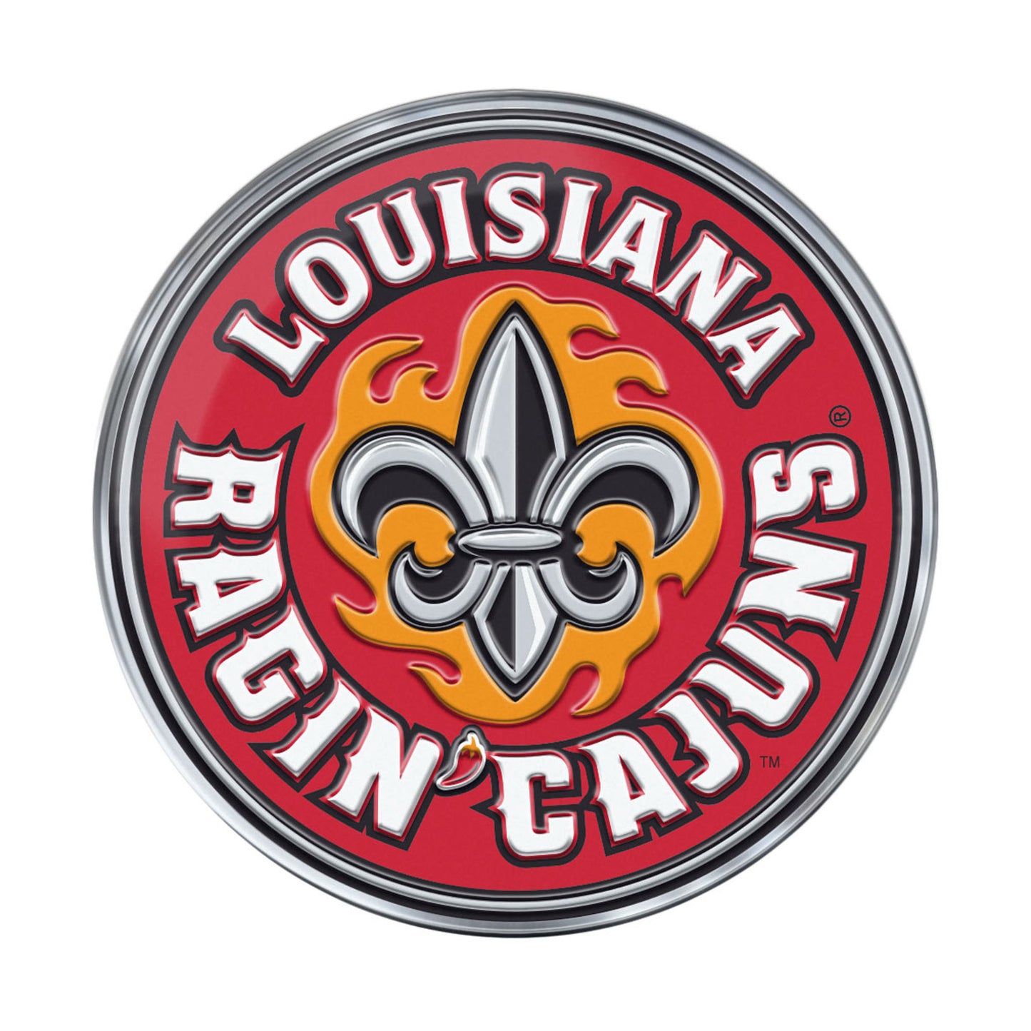 Louisiana-Lafayette Ragin' Cajuns Heavy Duty Aluminum Embossed Color Emblem