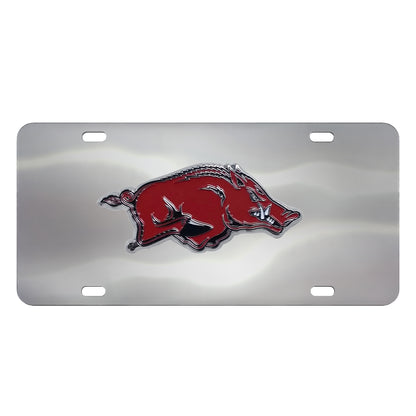 Arkansas Razorbacks 3D Stainless Steel License Plate