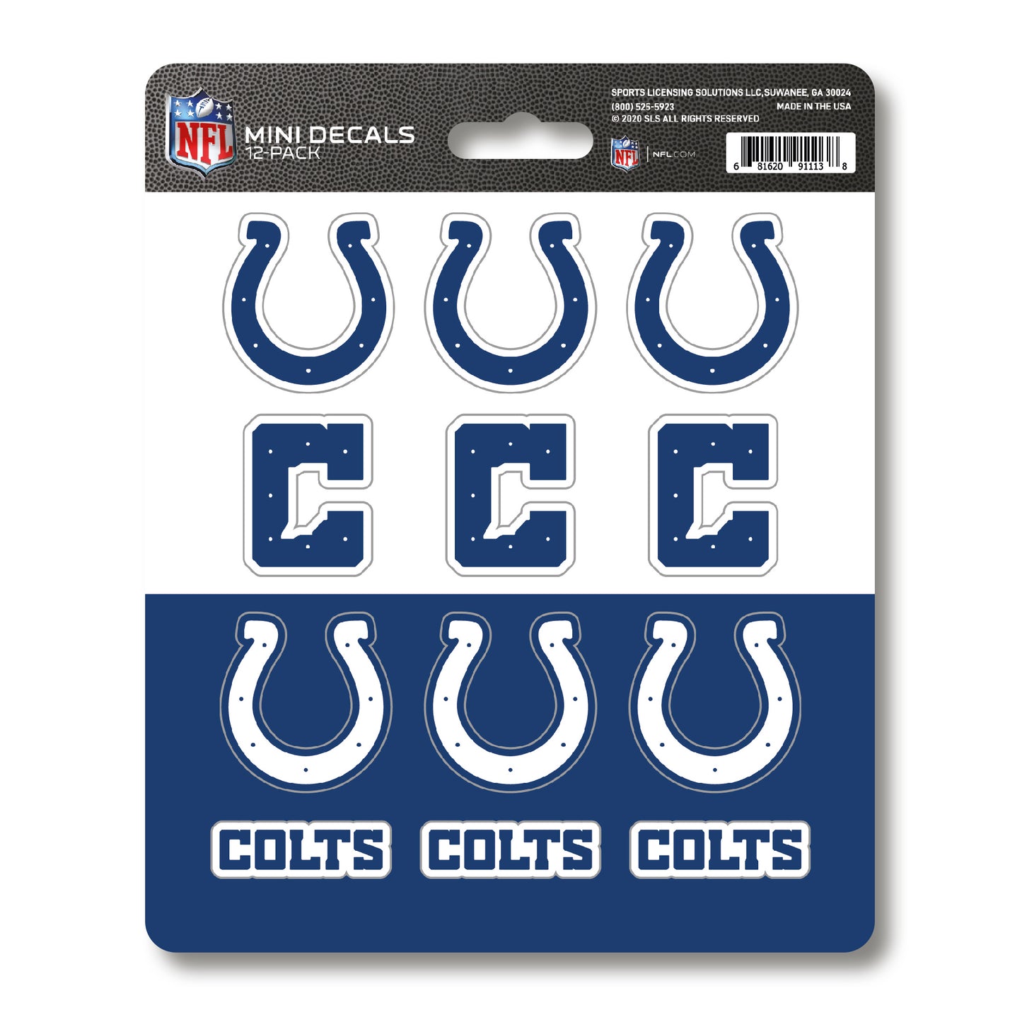 Indianapolis Colts 12 Count Mini Decal Sticker Pack