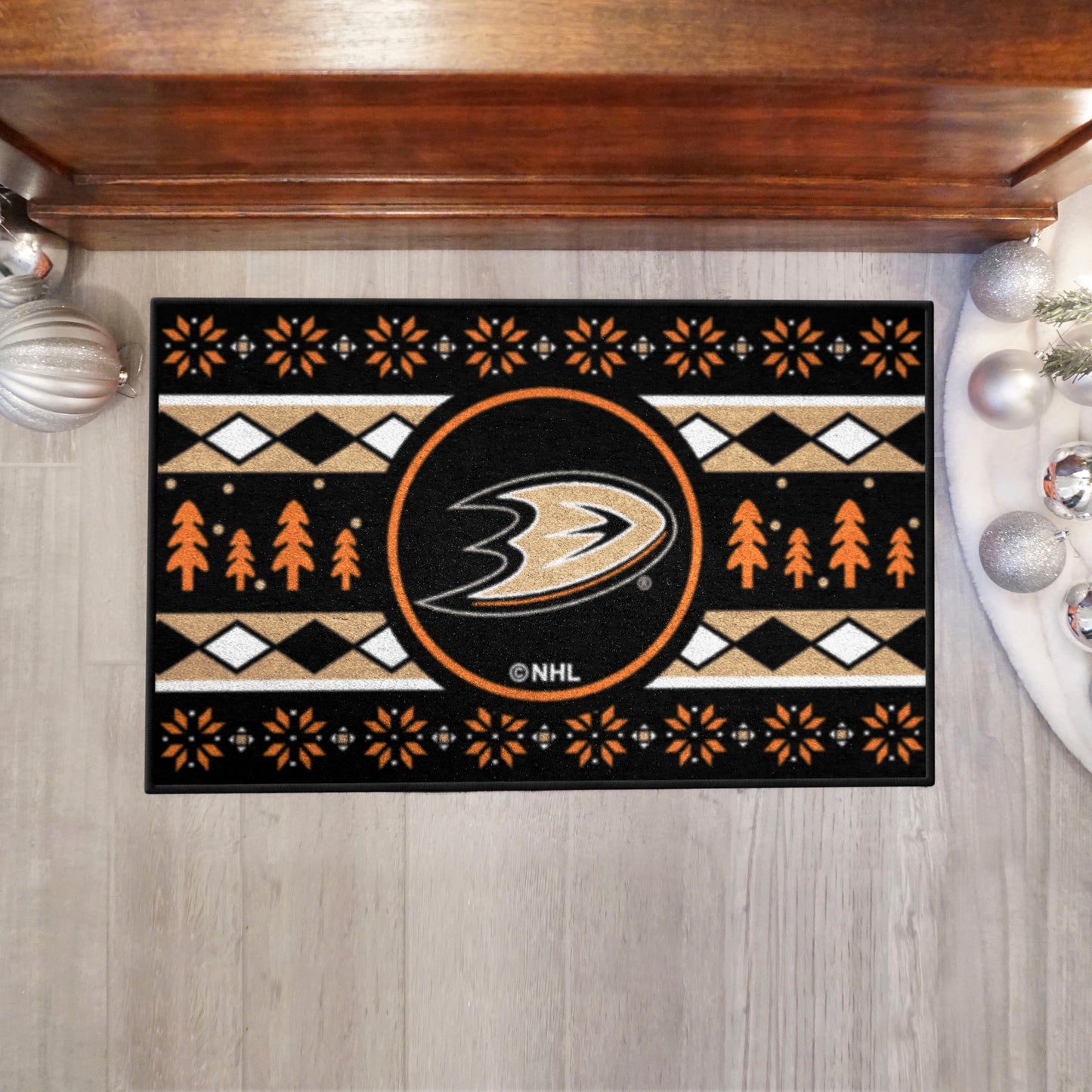 Anaheim Ducks Holiday Sweater Starter Mat Accent Rug - 19in. x 30in.