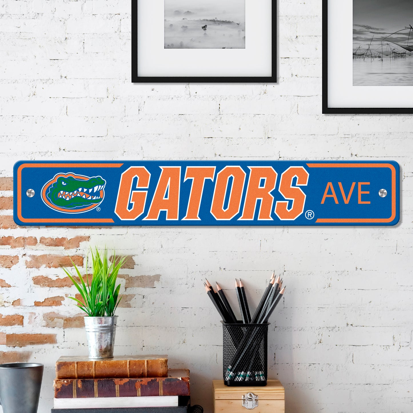 Florida Gators Team Color Street Sign Décor 4in. X 24in. Lightweight