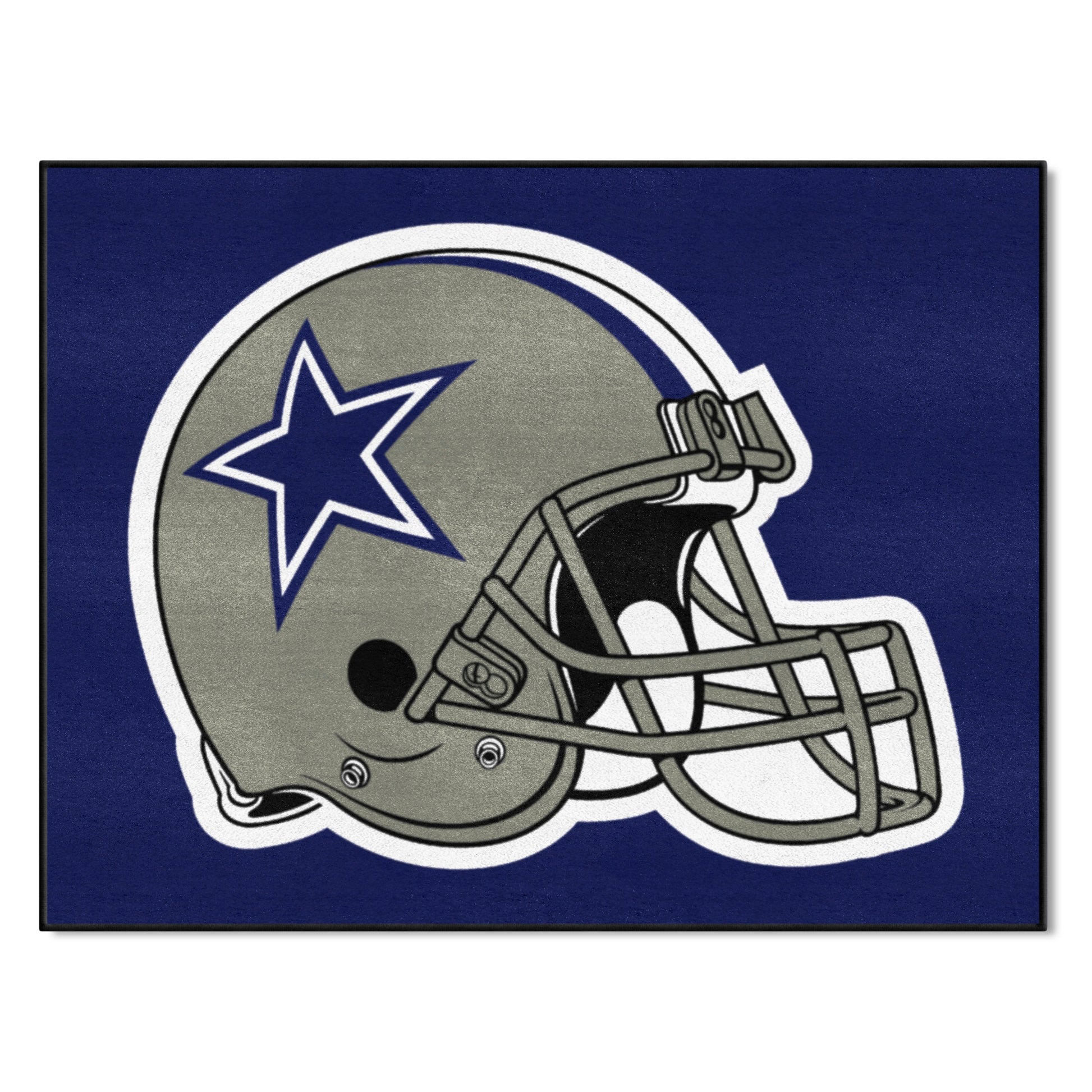 football helmet and cowboys star Dallas Cowboys All-Star Rug - 34 in. x 42.5 in