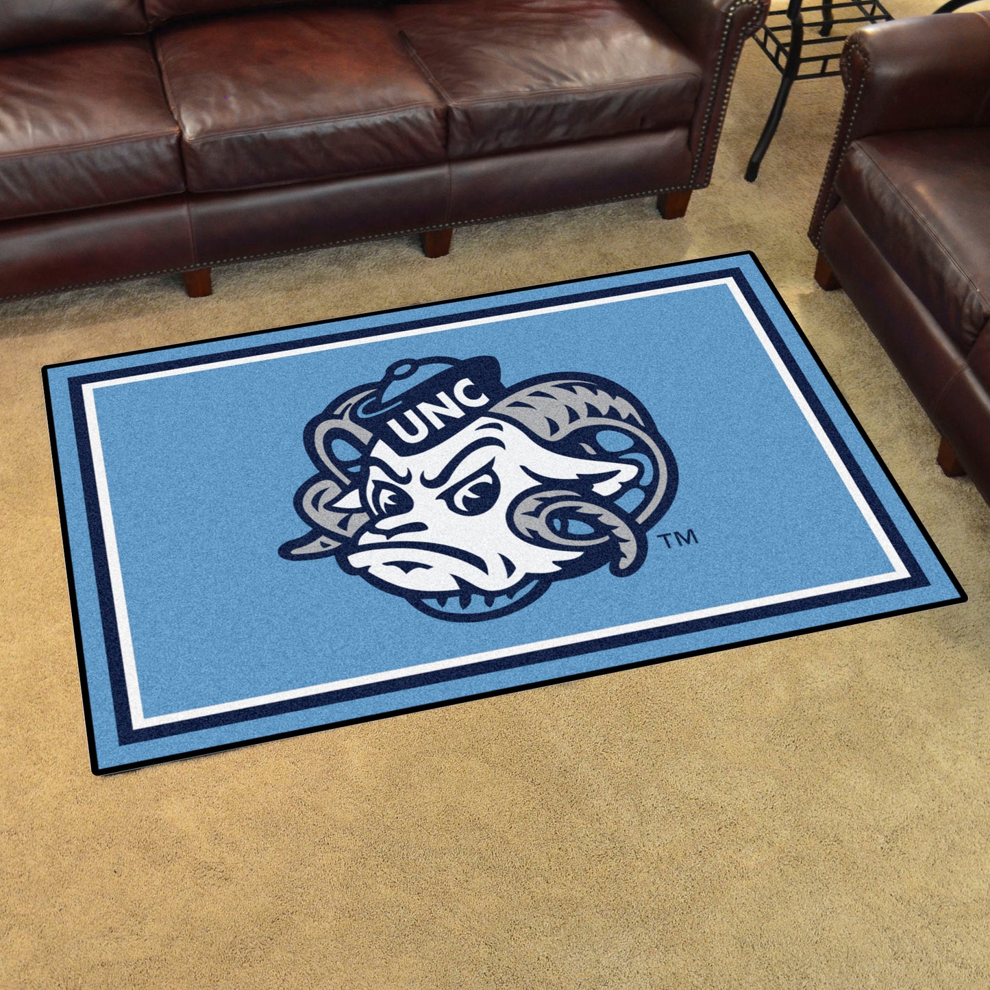 North Carolina Tar Heels 4ft. x 6ft. Plush Area Rug - "Ram" Logo