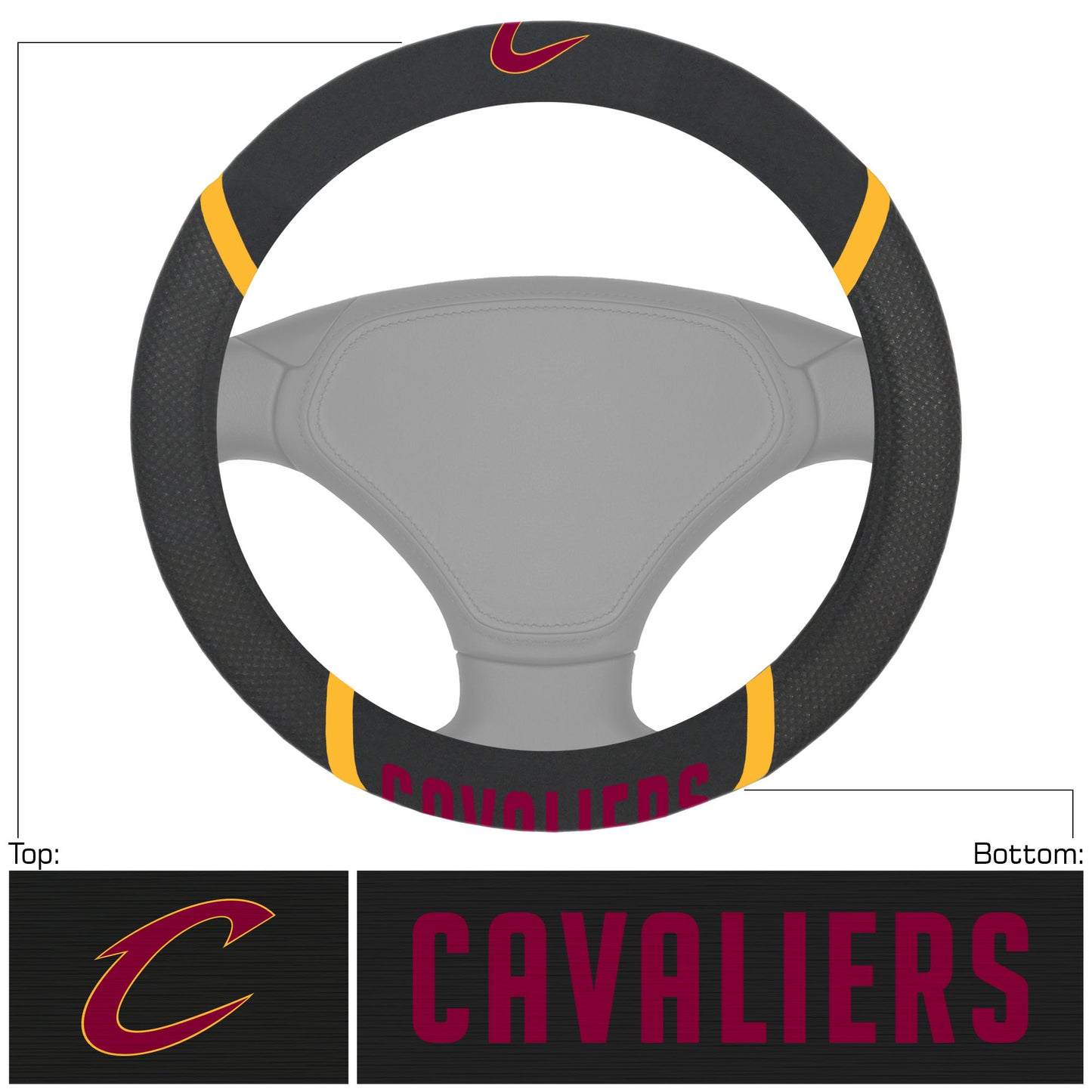 Cleveland Cavaliers Embroidered Steering Wheel Cover