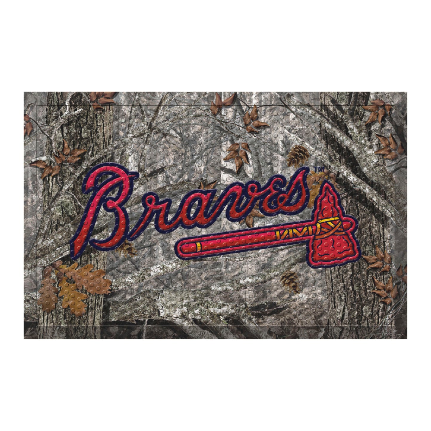 Atlanta Braves Rubber Scraper Door Mat, Camo Color