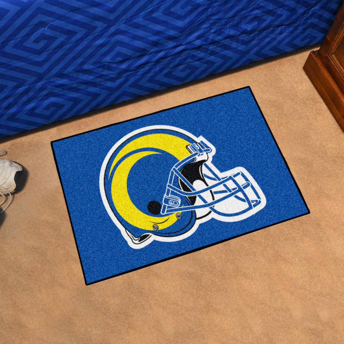 Los Angeles Rams Starter Mat Accent Rug - 19in. x 30in. - Rams Helmet Logo