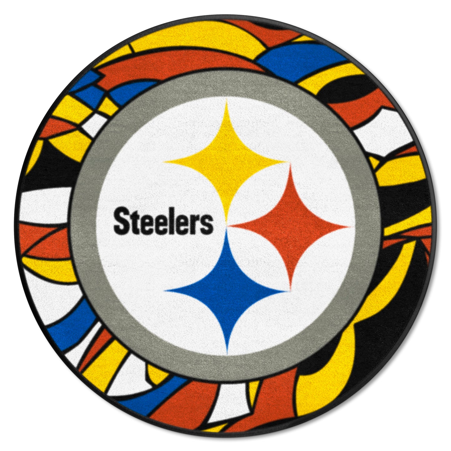 Pittsburgh Steelers Roundel Rug - 27in. Diameter XFIT Design