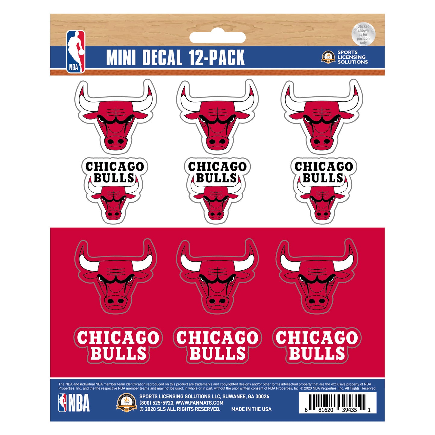 Chicago Bulls 12 Count Mini Decal Sticker Pack