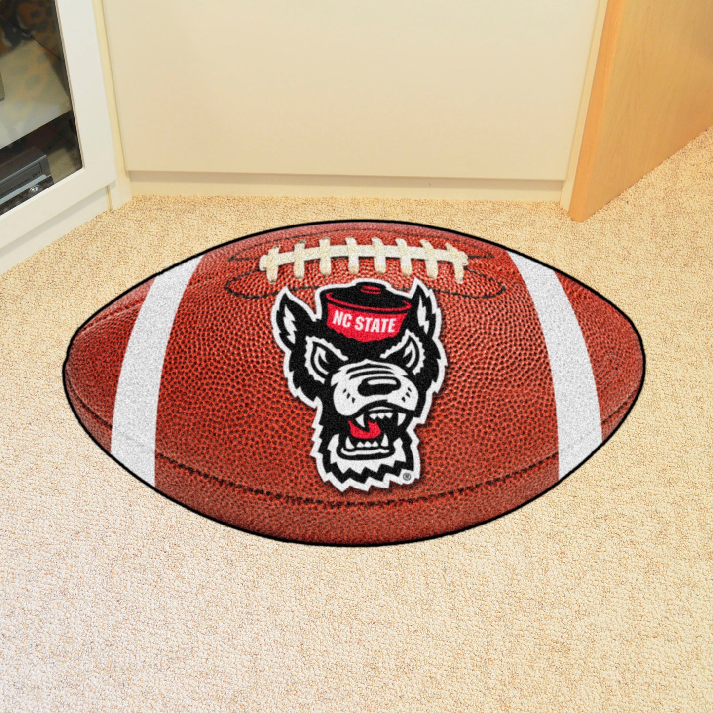 NC State Wolfpack Football Rug - 20.5in. x 32.5in. - Wolf Head Primary Logo