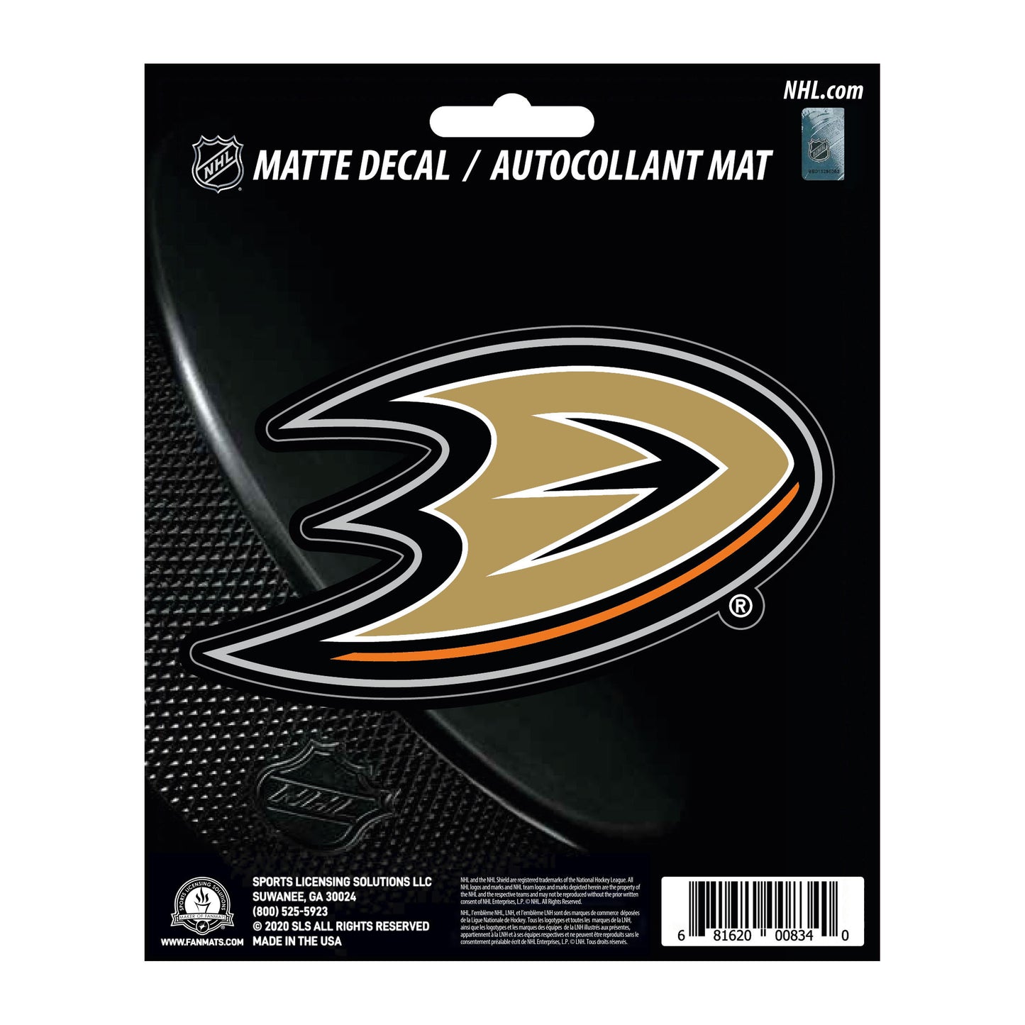 Anaheim Ducks Matte Decal Sticker