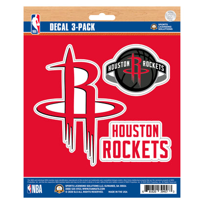 Houston Rockets 3 Piece Decal Sticker Set